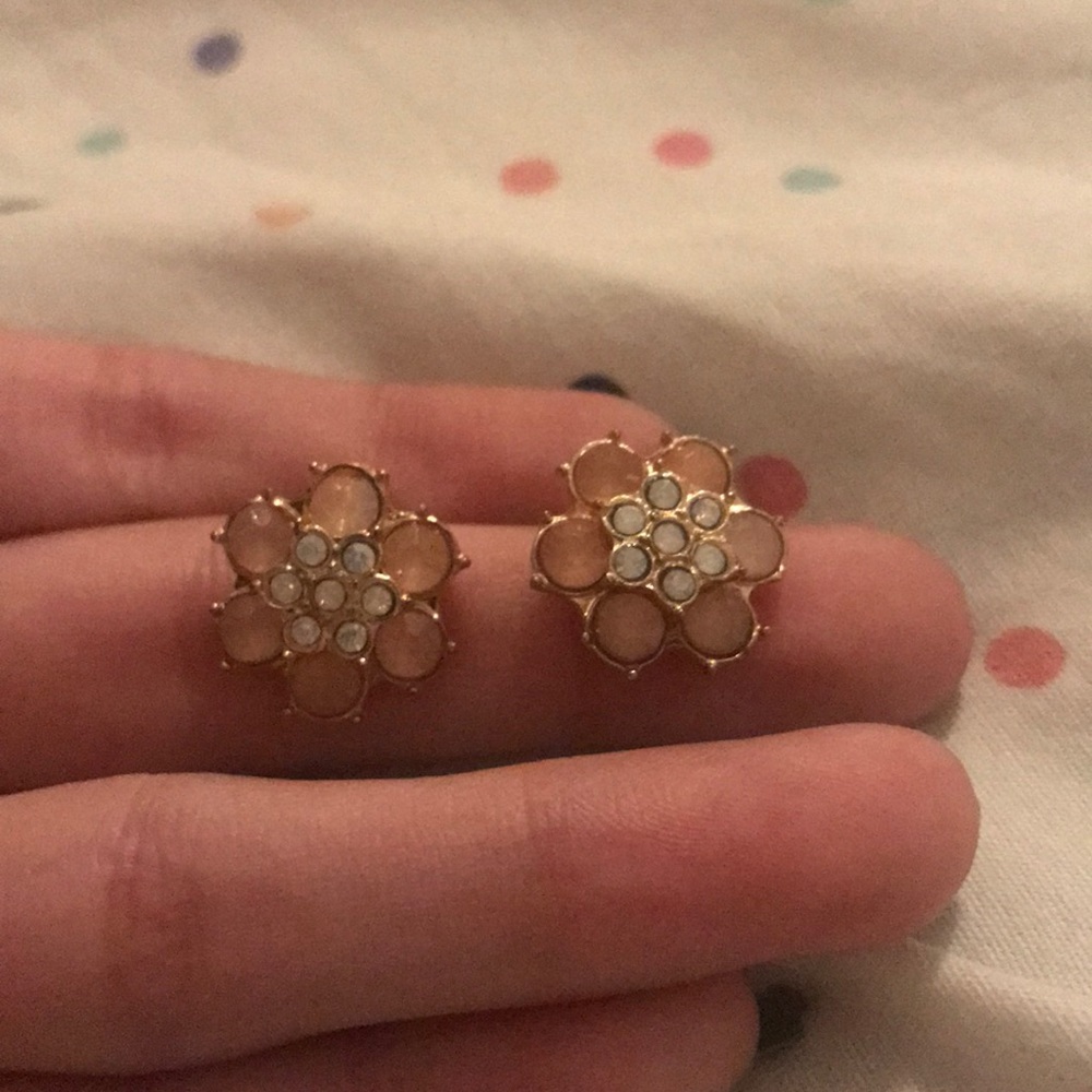 Beautiful Pink Flower Earrings